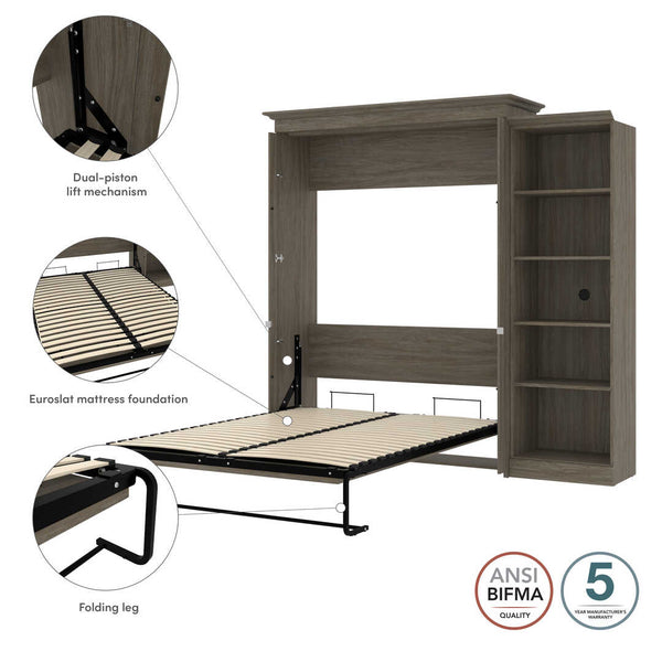 Queen Murphy Bed with Shelves (92W)