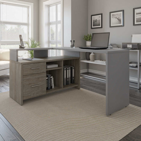 56W L-Shaped Desk