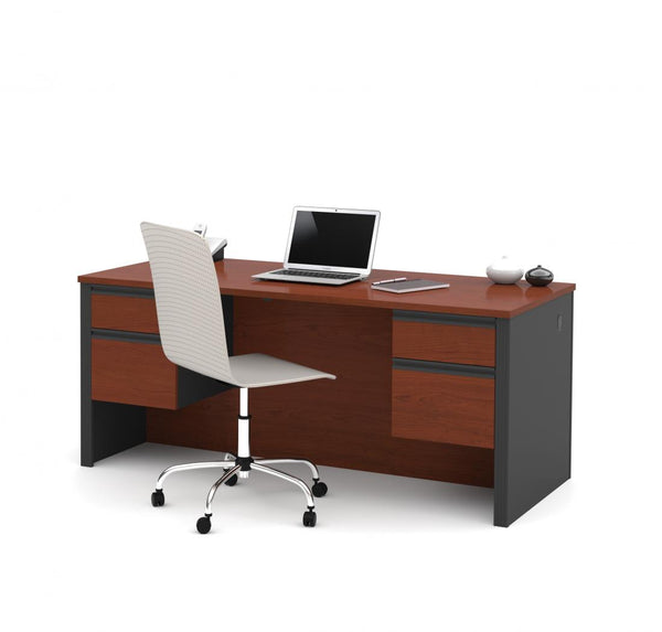 Executive desk with dual half pedestals