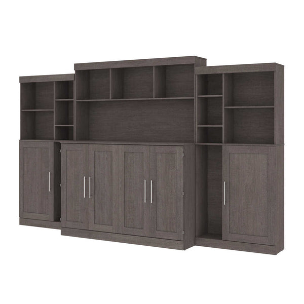 Queen Cabinet Bed with Mattress and Upper Storage (139W)