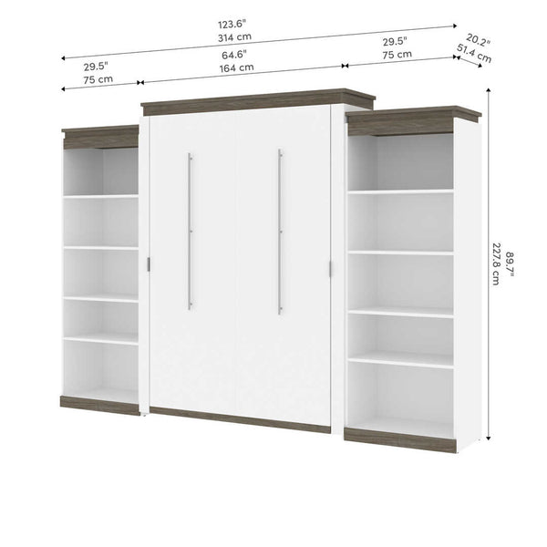 Queen Murphy Bed with Shelves (126W)