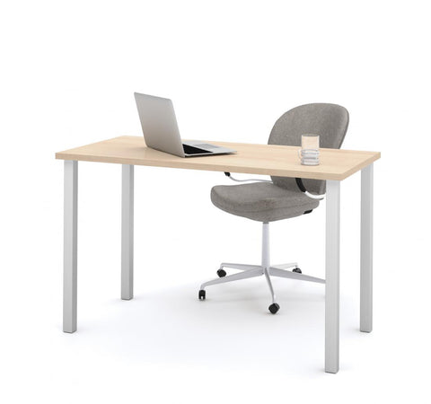 48W Table Desk with Square Metal Legs