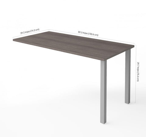 60W Return Table with Square Metal Legs