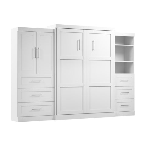 Queen Murphy Bed with Open and Concealed Storage (126W)